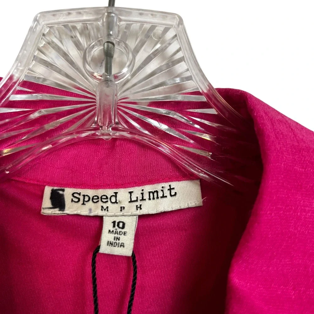 NWT Speed Limit Pink Button Front Shirt Dress Midi Length Roll Tab‎ Sleeves